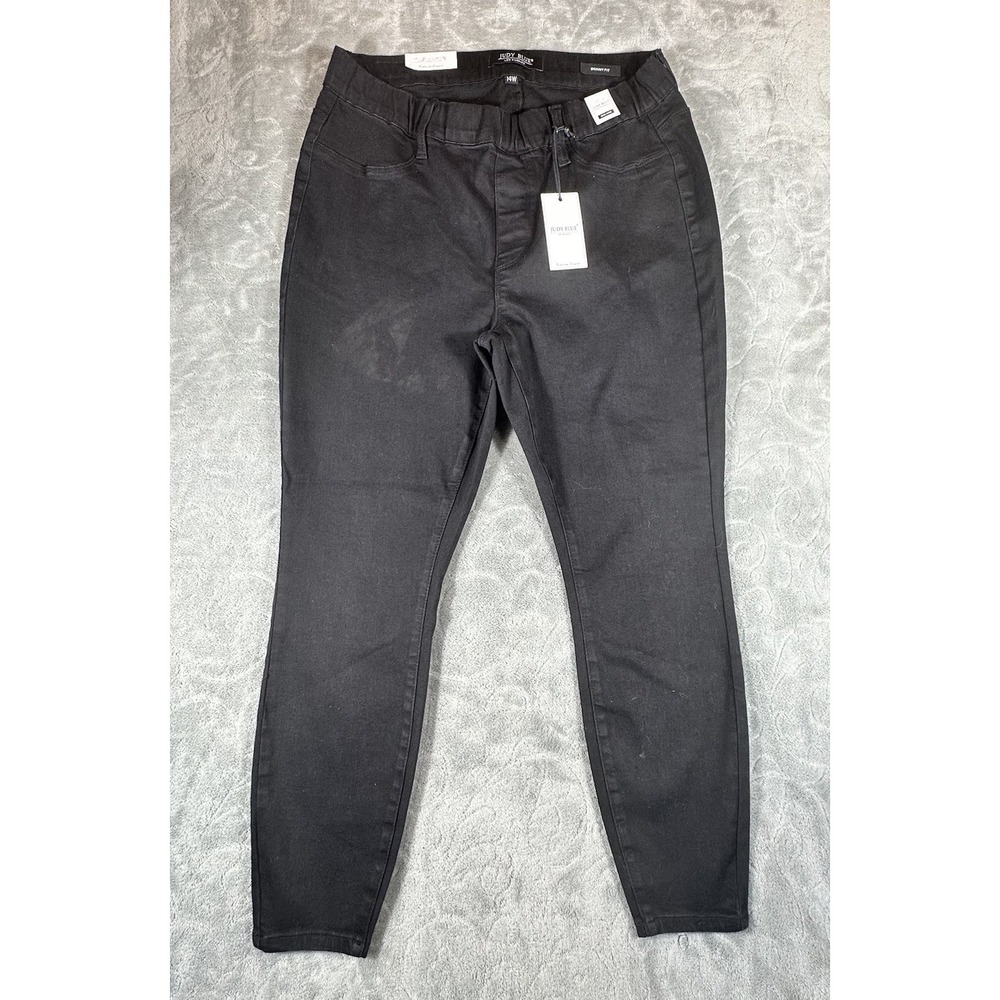 Judy Blue Bootcut Jeans 14 W Black Pull On Stretchy Waist Slimming Classic New
